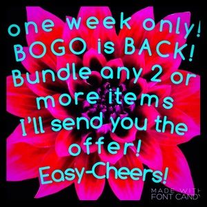Buy One Get one Sale! Going on all week!